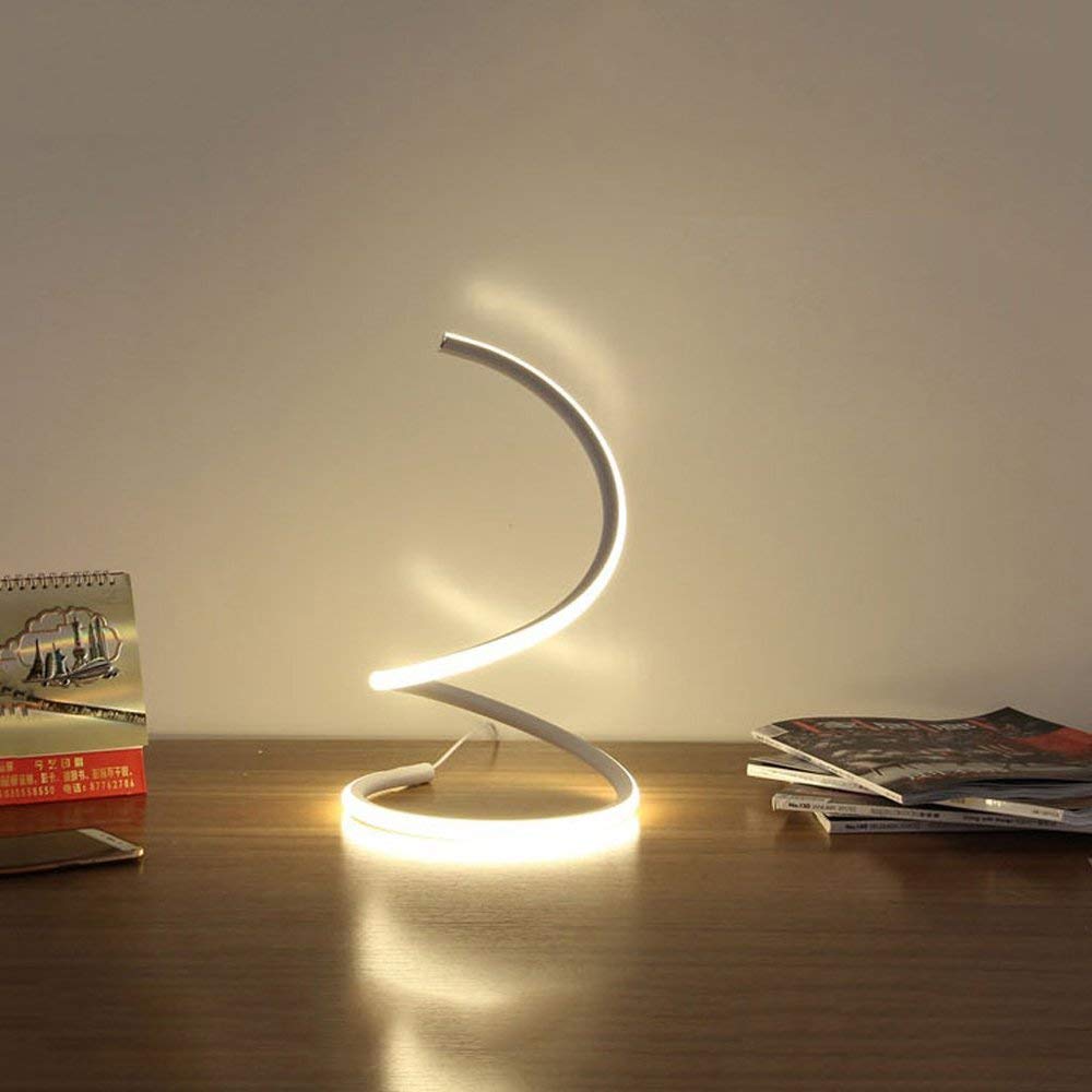 nowoczesna 16W biurkowa akrylowa sypialni kreatywna spiralna stołowa Led pracy z oczami do nauki Decorat lampka nocna na stół