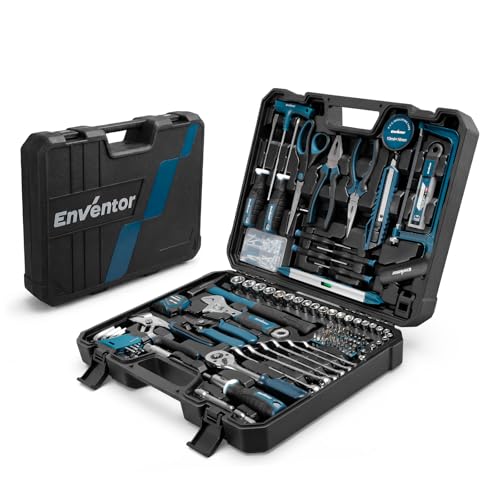 Enventor Caja de Herramientas Completa 280 Piezas Azul, Maletin Herramientas de Mano de Uso General, Kit Juego de Herramientas con Juego de Destornilladores Precisión, Llaves de Vaso, Set Herramientas