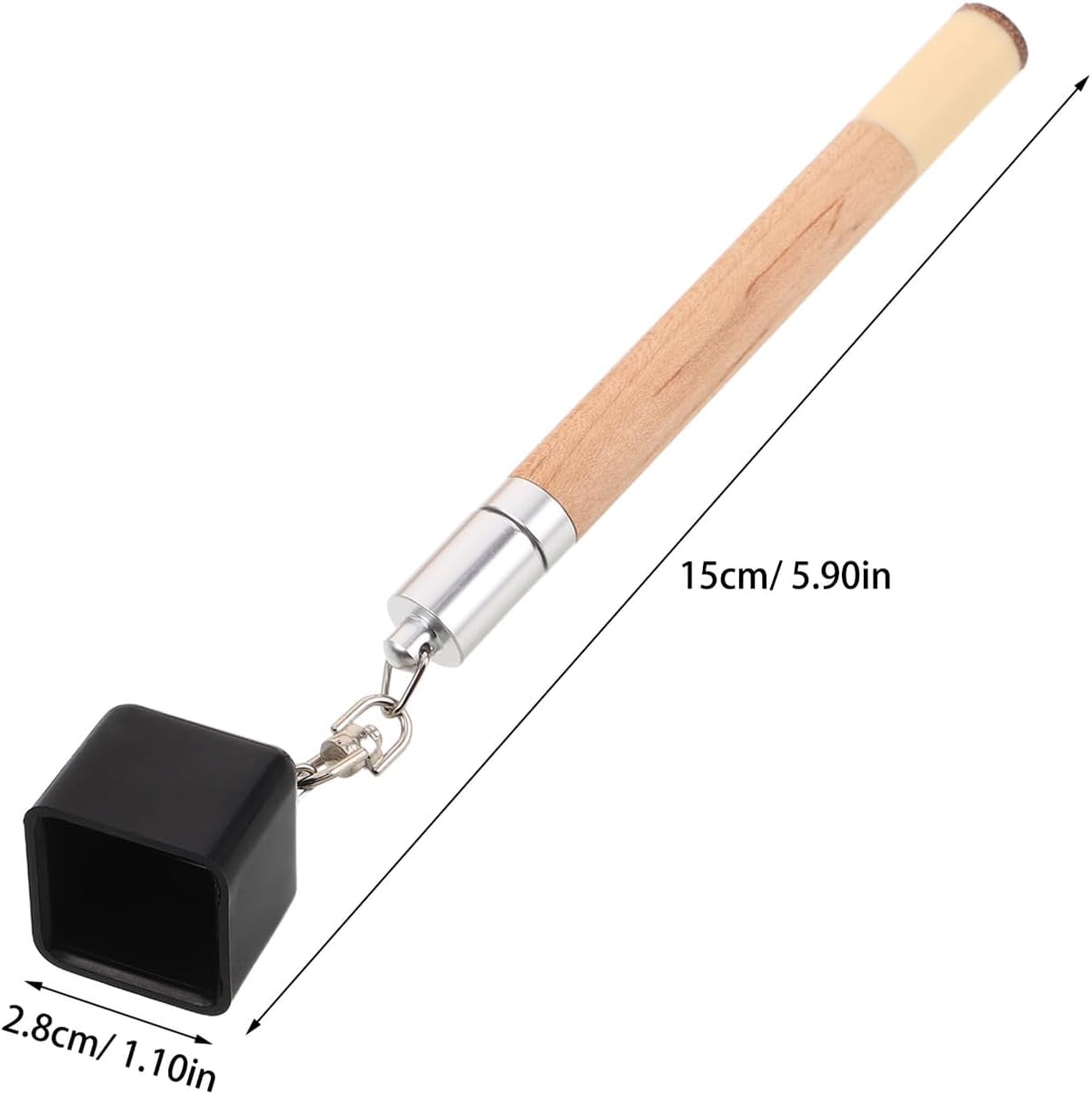 Ciieeo 2pcs Portable Snooker Chalk Holder and Pool Cue Tip Pricker Set with Natural Wood Case, Billiard Snooker Tip Repair Tool for Cue Maintenance and Chalk Storage