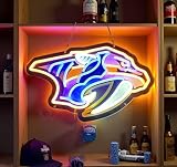 Queen Sense 16"x10" for Nashvilles Sports Predators Neon Sign for Wall Decor USB Powered Dimmable LED Sign Light BH1568