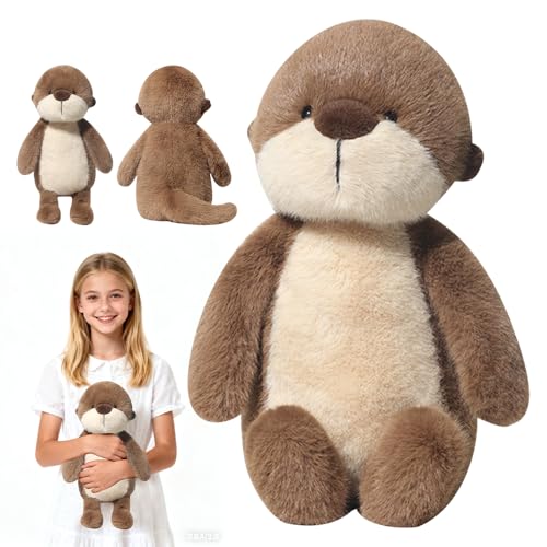 Mineup 36cm Kuscheltier Otter Plüschtier, Otter Kuscheltier Zum Kuscheln & Spielen Plüsch Spielzeug, Baby Otte Kissen Kuscheltie Flauschig Geschenke Für Kinder Geburtstag Weihnachten