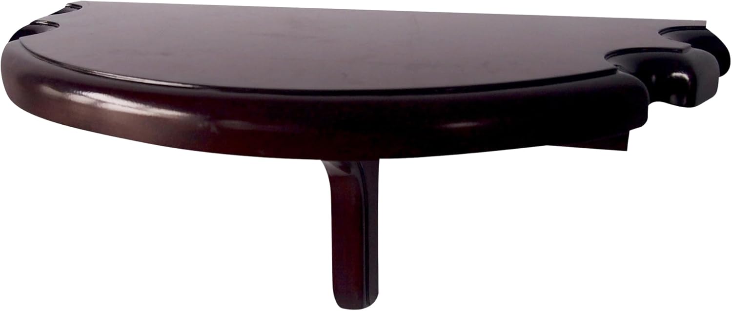 Hathaway Premium Half Moon Wall Shelf Mahogany Finish