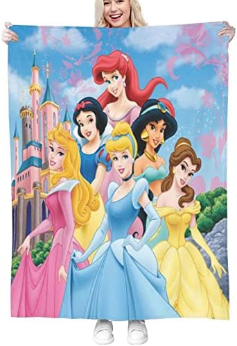 Soft Anime Cozy Flannel Blanket Princesses Couch Sofa Lightweight Cartoon Bed Plush Throw Blanket. 40"X50"
