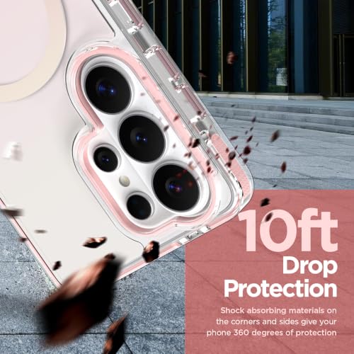 Image of Magnetic Case for Samsung Galaxy S26 Ultra [Compatible with Magsafe] [Anti-Yellowing] [1 Screen Protector] Slim Clear Iridescent Case for Galaxy S26 Ultra 6.9 inch, Pink