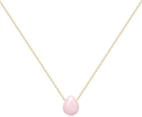 Joxevyia Collar de lágrima de piedras preciosas para mujer, delicado collar de piedra curativa con cristales curativos, collar de lágrima natural,