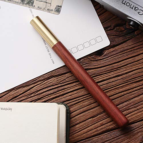 Pemmeed Rollerball Pen Wooden Pen Writing Set,Elegant Business Signature Pen Fine Point Gel Ink Rollerball Pens With Gift Box For Men Women (G0 Brown) #TOP5