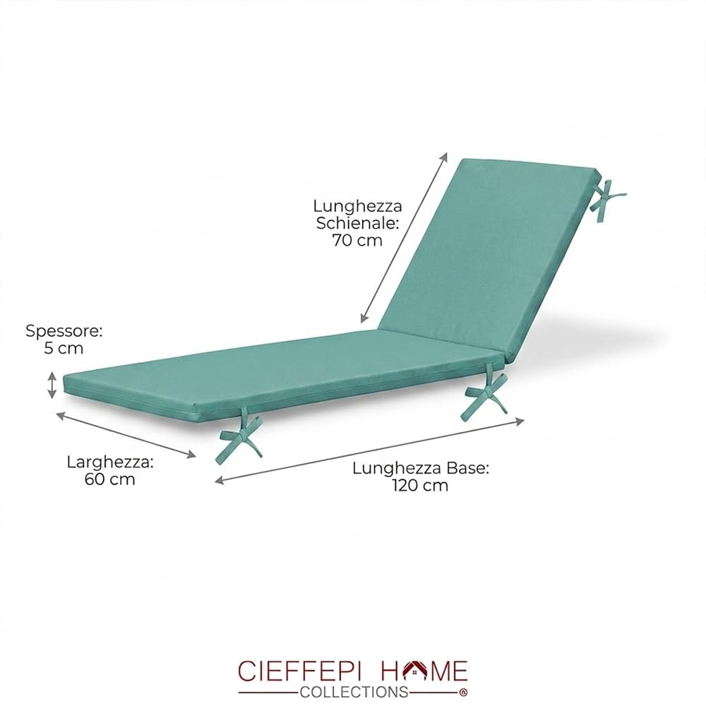 Toldo Matelas de chaise longue d'extérieur imperméable (blanc)
