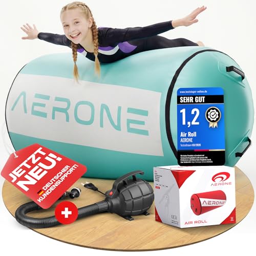 AERONE Air Roll Aufblasbare Turnrolle inkl. Pumpe & Tasche Größe wählen