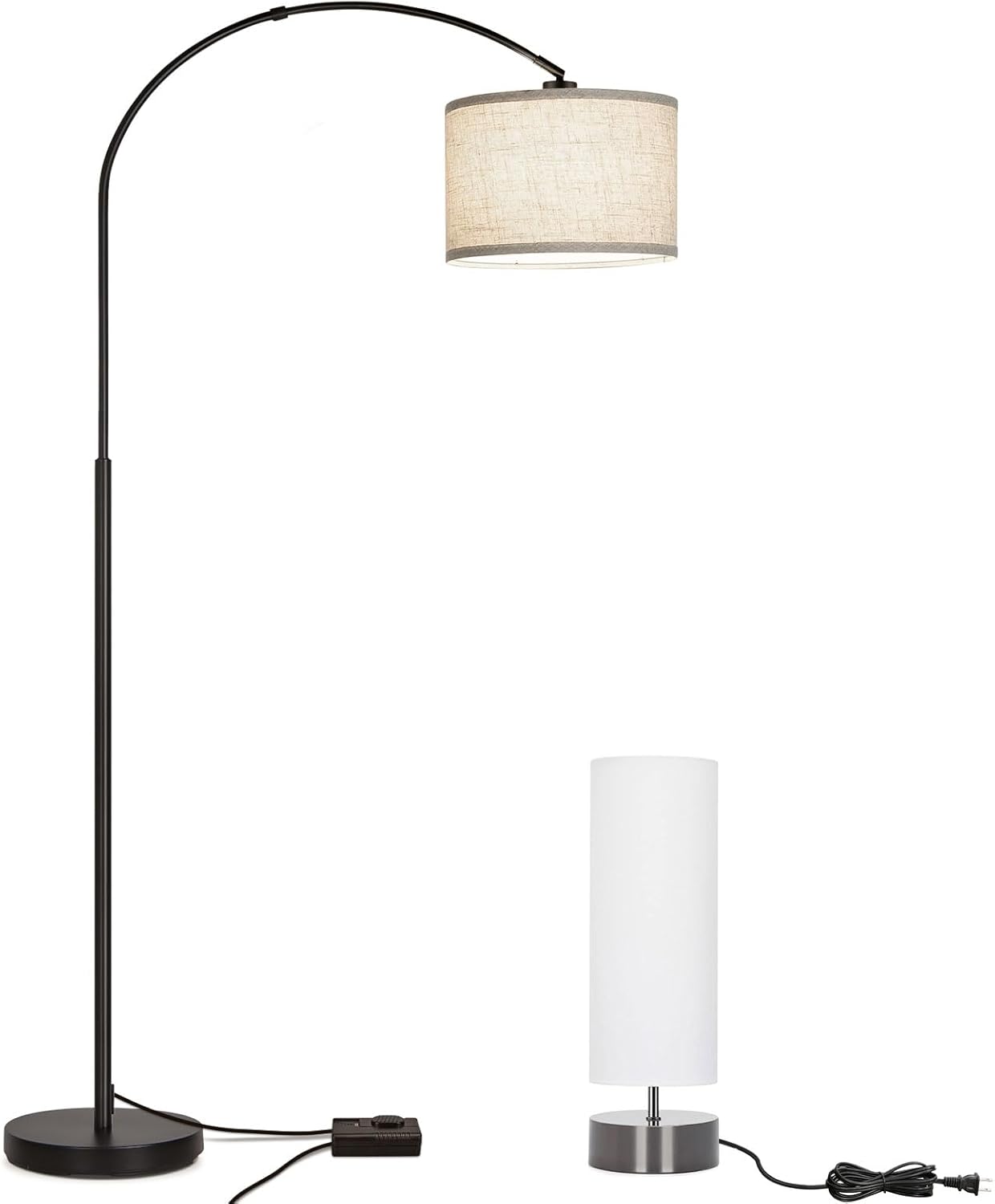 Seaside village 1 Pack Modern Table Lamp and 1 Pack Dimmable Floor Lamp