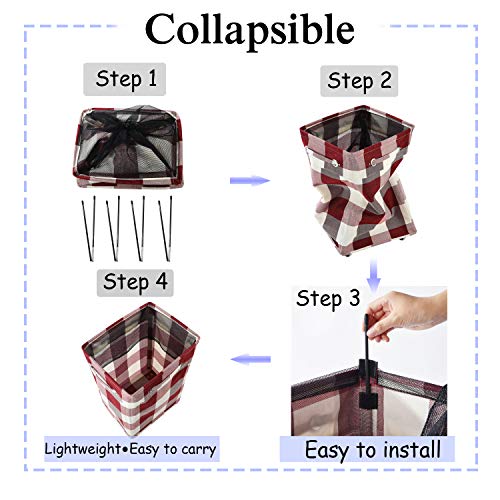 Haundry 86L Large Collapsible Laundry Hamper With Wheels, Waterproof Rolling Clothes Hamper Basket Bin For Dirty Clothes Storage, Buffalo Plaid #TOP4