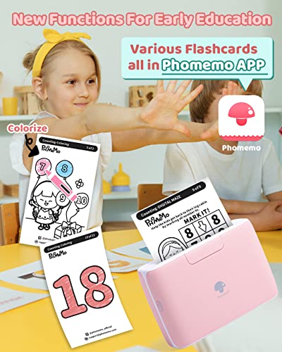 Phomemo 4" Portable Thermal Printer Printpods- Bluetooth Inkless Printer, Support 2/3/4 inch Printing Width, 300dpi, Compatible with Phones, Computer, Ideal for Documents, Notes, Label, Sticker