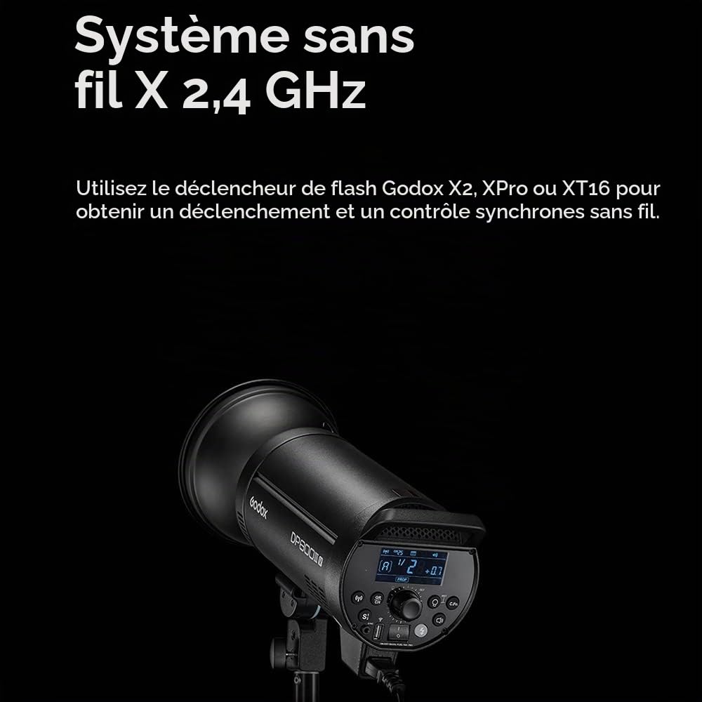 GODOX DP400III-V Studio Flash pour Mariage Portrait Produits Photographie | DP400IIIV 400Ws GN87 5800±200K Strobe Light, avec Lampe Modèle 30W, Temps de Recyclage 0,1-1s, Bowens Mount, Sans Fil 2,4GHz