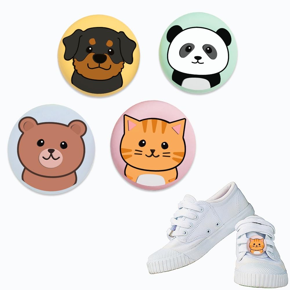 FEYRUN Compact Cartoon AirTag Holder for Kids Shoelace or Velcro Tape, Soft Hidden Tracker Cases, Princess Ocean Medallion Watch Adapter (4 Pack)