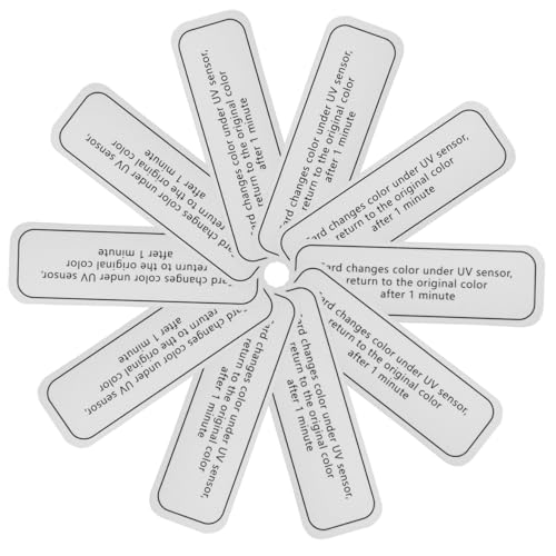 UTHCLO 10 piezas Tarjetas de Prueba de Intensidad UV para Sol Alta Precisión Diseño Portátil Material PVC Resistente Test Multifunción para Protección Cutánea Paquete de Unidades
