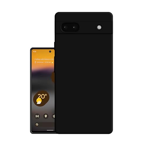 HELLO ZONE Google Pixel 6a Embosed Designer Safety Back Case Cover with Camera Protection - Black (Matte Finish)