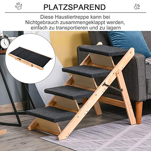 PawHut Haustiertreppe 2-in-1 für Hunde und Katzen