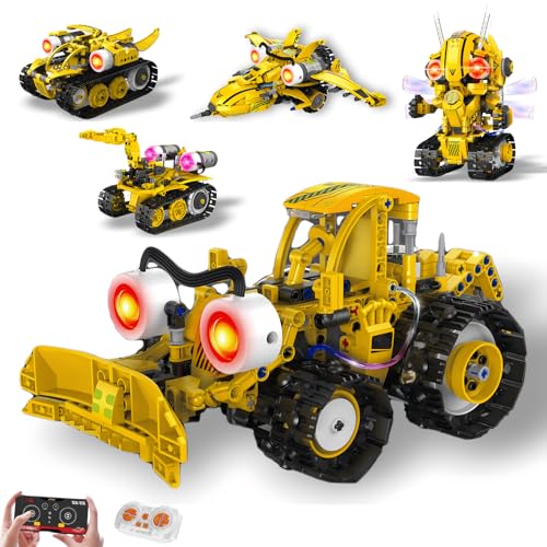 Aorespty Robot Juguete Stem 5 En 1, Excavadora Teledirigido Y Coche Robot Niños 10 Años Y Adolescentes, 673 Pzs
