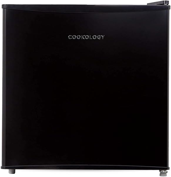 Cookology MFR45BK Small Table Top Mini Fridge in Black - 46 Litre Capacity - For Counter Tops - Reversible Door - Adjustable Temperature Control & Legs - With Chiller Box - 1