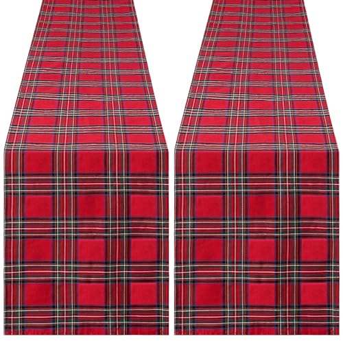 2 Packs Red Table Runner Christmas Table Runner 13x84 Inch
