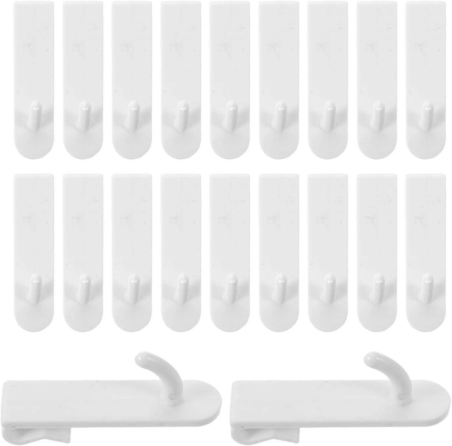 35pcs White Plastic Grid Panel Hanging Hooks for Wall Shelf Display, Sturdy and Effortless Adjustability, for Kitchen Utensils and Picture Hanging on Retail Shelves and Workspaces