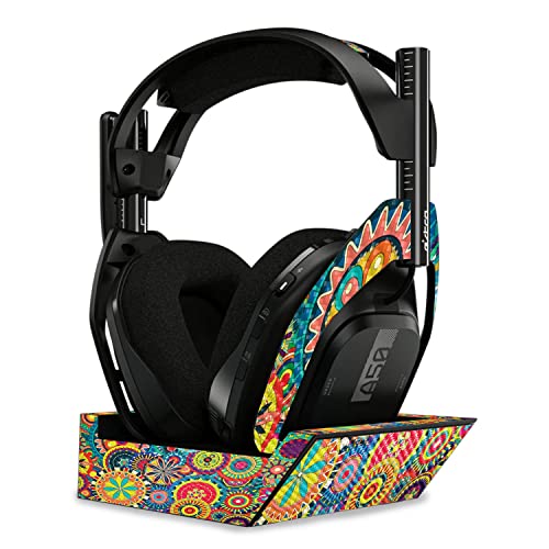 Image of MightySkins Carbon Fiber Skin Compatible with Astro A50 Wireless Headphones + Base Station (Gen 4) - Flower Wheels | Protective, Durable Textured Carbon Fiber Finish | Easy to Apply | Made in The USA