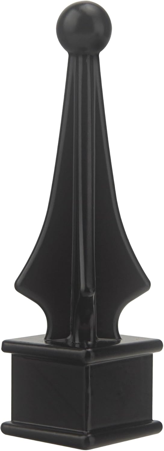 10pcs Metal Fence Finials Fits 3/4" Square Post - Aluminium Alloy Four Sided Spire Wing Tip Black Finial Fence Toppe, for Yard Garden Lawn Iron Picket Fence Finial Tops Decoratio