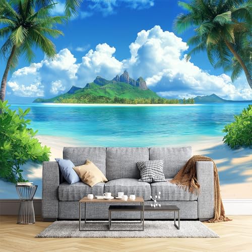 Papier peint panoramique plage de la noix de coco poster géant mural salon chambre d'enfants