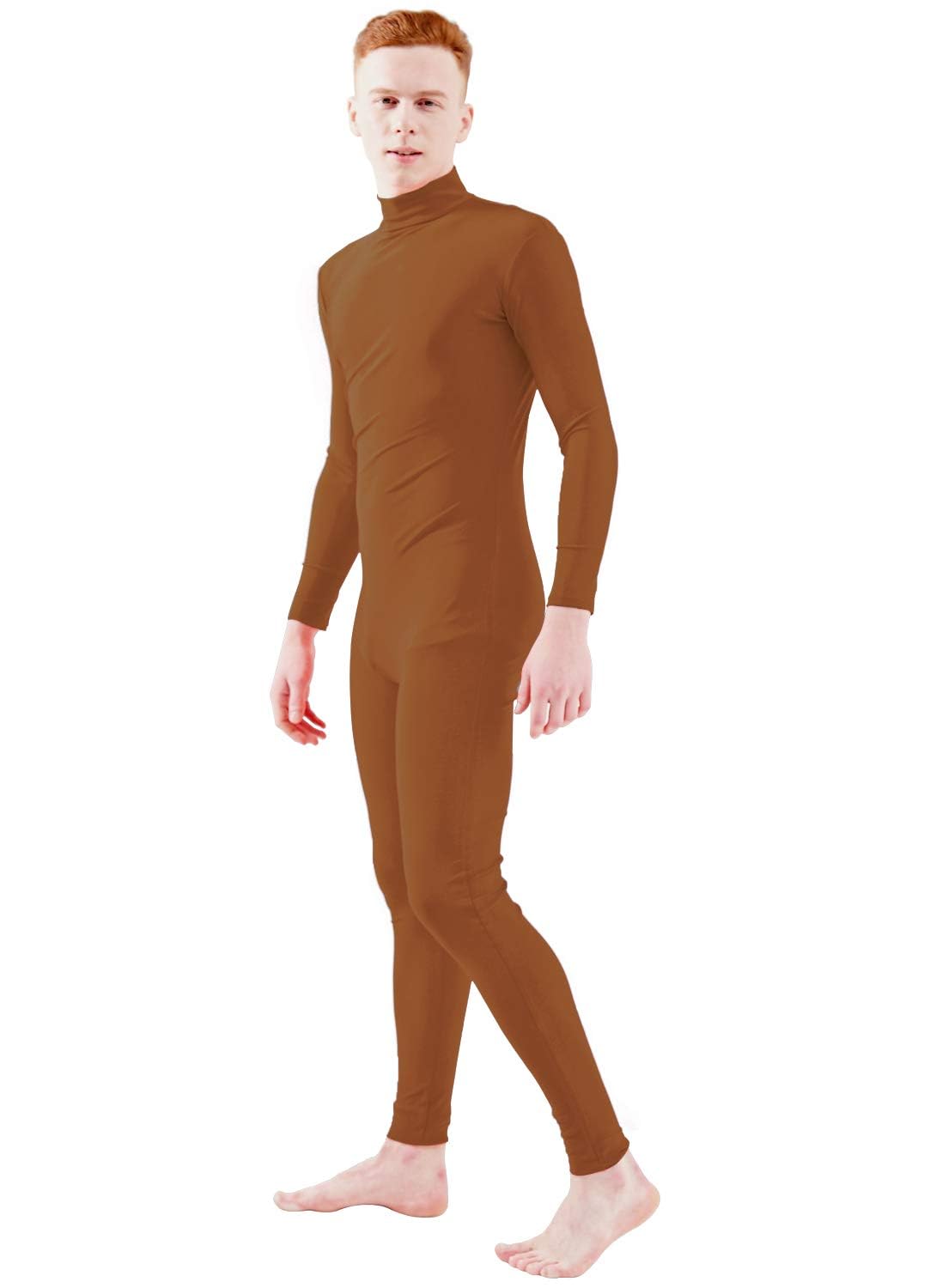 Ensnovo Adult Spandex Turtleneck Long Sleeve One Piece Unitard Bodysuit Dancewear