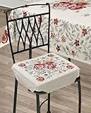 Disponible : centre de table 90 x 90 cm - Chemin de table 40 x 130 cm - Chemin de table 40 x 180 cm – Nappe 140 x 140 cm – Nappe 140 x 180 cm – Nappe 140 x 240 cm – Lot de 4 coussins déhoussables avec bande élastique – Lot de 6 coussins de chaise déhoussables avec rabat