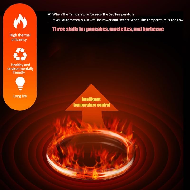 Deep Fill Non Stick Cooking Chamber, Diameter 32CM Multi-Function Omelette Tray, 7 Hole Design Extra Large Deep Fill Plates, Adjustable Thermostat, Can Be Used for Commercial and Household