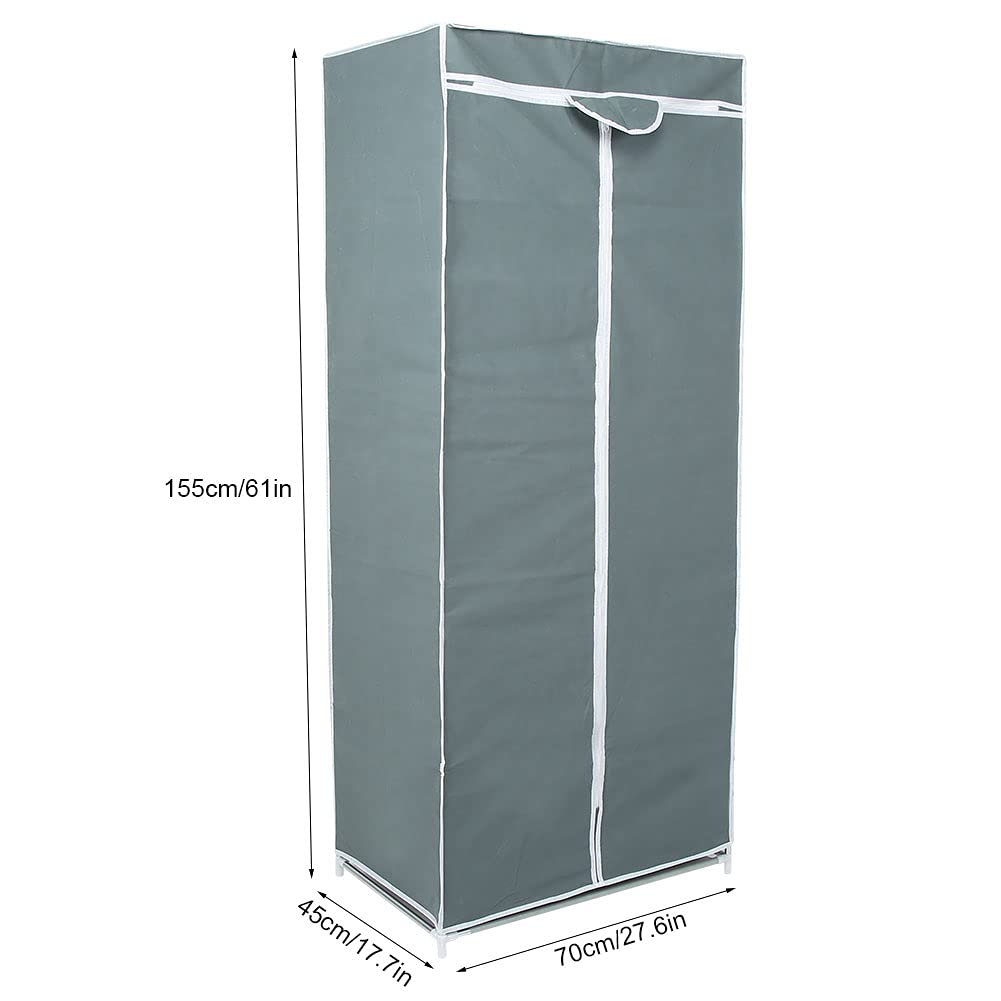 Organizzatore di stoccaggio per armadio per vestiti in tessuto non tessuto con cerniera per uso domestico (Grigio argento)