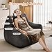 Vellorise Big Bean Bag Chair for Adults, Ultra Soft Living Room Bean Bag with Armrests, Stuffed BeanBag Chair for Napping, Gaming, Vacuum-Compressed for Easy Gifting, 48 Hours to Fluffs Up, Dark Gray