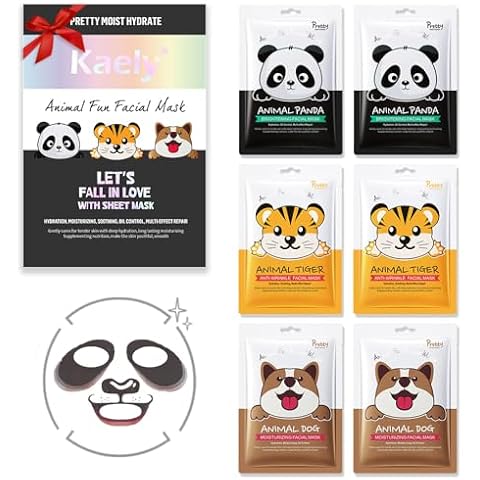 Kaely 6 Pack Animal Character Masks Cover