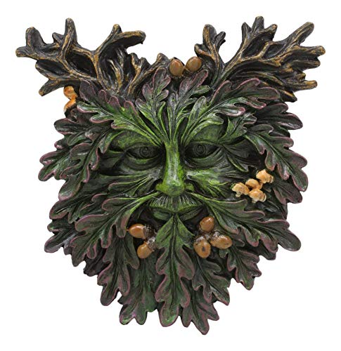 Ebros Nature Spirit God Autumn Euphoria Celtic Greenman Hanging Wall Decor Plaque 6" High Wiccan Tree Of Life Forest Shepherd Horned God Cernunnos Ent Mythical Fantasy Decorative Sculpture #TOP3
