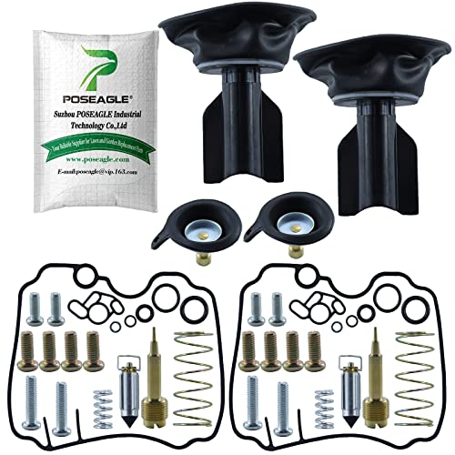 POSEAGLE 2 Pack Carburetor Rebuild Kit Membrane Diaphragm Vacuum for Yamaha TDM850,XTZ750,TDM 850,XTZ 750 Motorcycles