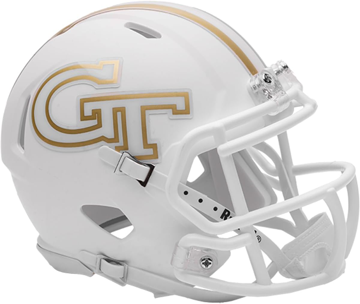 Georgia Tech Yellow Jackets Flat White Speed Mini Football Helmet - New in Riddell Box
