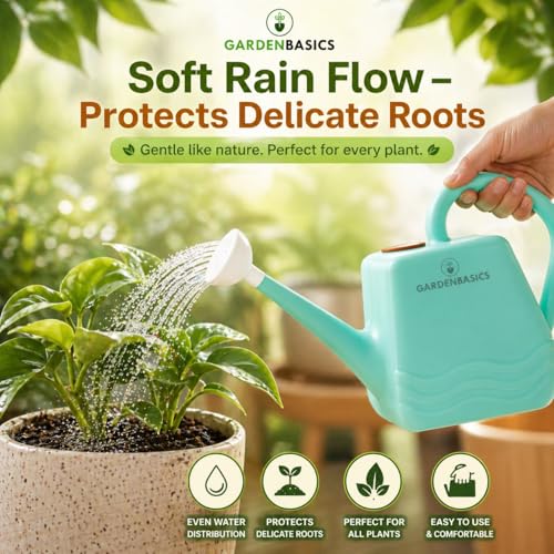 Image of Plant Watering Can 2 Litre | Water Spray Can with Sprinkler Cap | Easy Pour Long Spout | Ergonomic Handle | Ideal for Home, Balcony & Garden Plants | Indoor Outdoor Watering Shower Jug