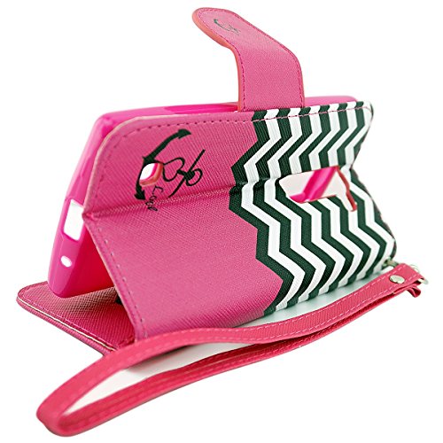 Customerfirst - Lg Escape 2 / Lg Spirit 4G Lte (2Nd Gen), Flip Wallet Pouch, Slim Folio Case With Kickstand, 2 Credit Card Slot Wallet Pouch Leather Wallet Folio Case, Credit Card Id Slots, Currency Pocket, Hand Strap For Lg Lg Escape 2 / Lg Spirit 4G Lte 2Nd Gen (At&T /Metro Pcs /T-Mobile) , Slim Folio - Free Flash Light Key Chain (Zebra Pink) #TOP1