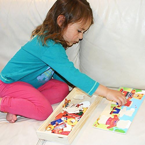 Itian 72 Pieces Wooden Wooden Bear Family Dress-Up Puzzle Games with Storage Case Educational Toy for Children 4 511 1CcC6eL. AC
