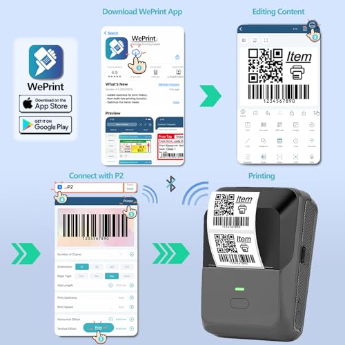 Image of Label Maker for Small Business with Auto Scan, Label Maker Machine with Tape, Portable Bluetooth Thermal Printer for Barcode, Shipping, Office, Home, with 50 * 30mm * 300 Labels (Gray)