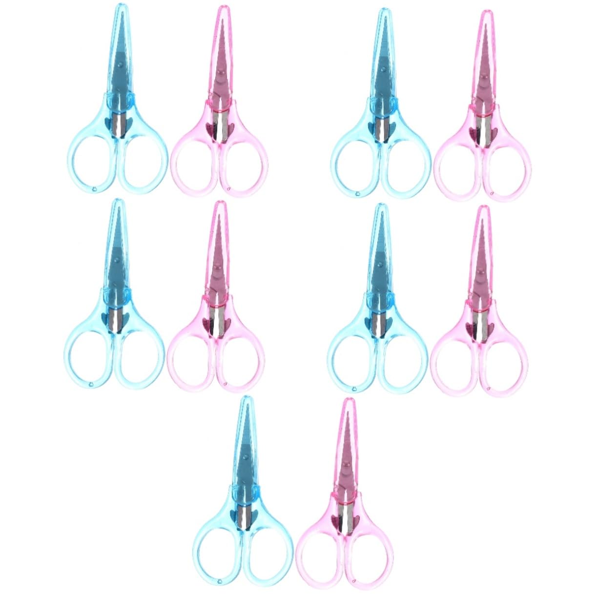 HOMSFOU 5 Ensembles Ciseaux Avec Couverture Protectrice Tissu Ménage but Coudre Ciseaux Couture Point Petit Ciseaux De Bricolage Outils De Coupe D'artisanat Acier Inoxydable 2 Pièces * 5