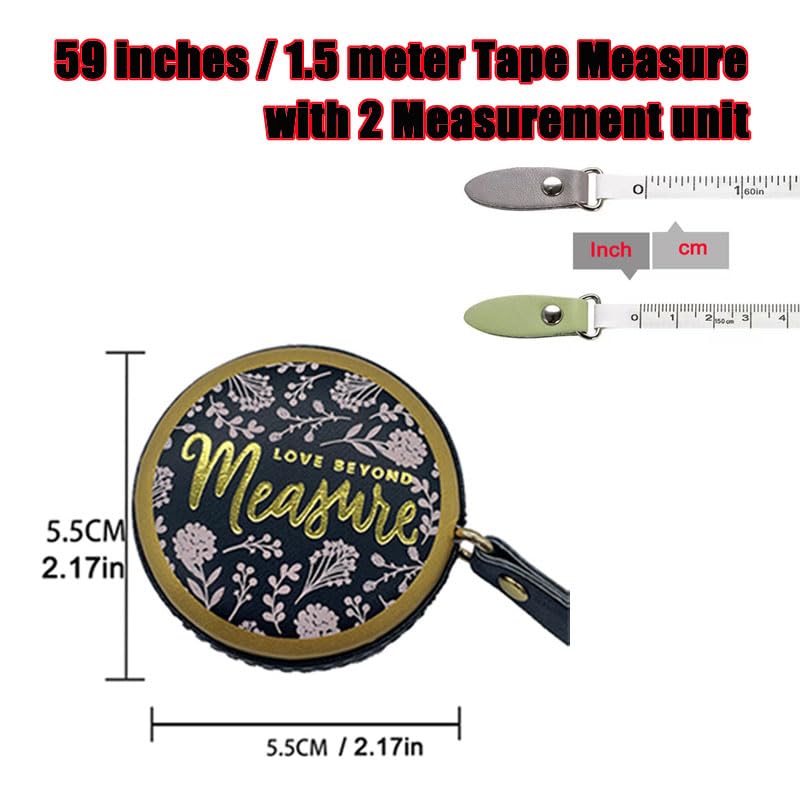 Vintage-Style 5ft Retractable Faux Leather Tape Measure - Dual Inch/Centimeter, Portable Mini Sewing Measuring Tape