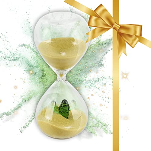 LIVONDO® Sablier en verre (100 % soufflé à la bouche) 15 minutes de sablier | décoration sablier | horloge de sable | Hourglass Cover