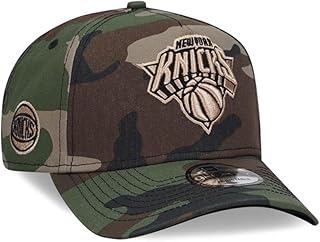 New Era New York Knicks C Dub Camo 9Forty A Frame Snapback Cap, black, One Size