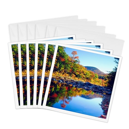 3dRose USA, New Hampshire, A waterfall in the White Mountains. 6 Greeting Cards with envelopes