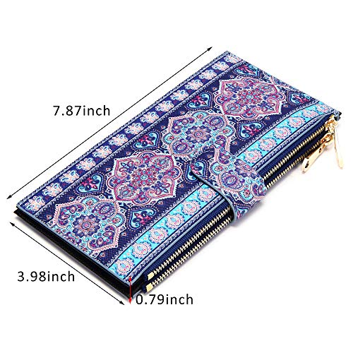 KUKOO Wallets for Women RFID Blocking Large Capacity Slim Bifold Multi Card Case Organizer with Zipper Pocket Gift Box3