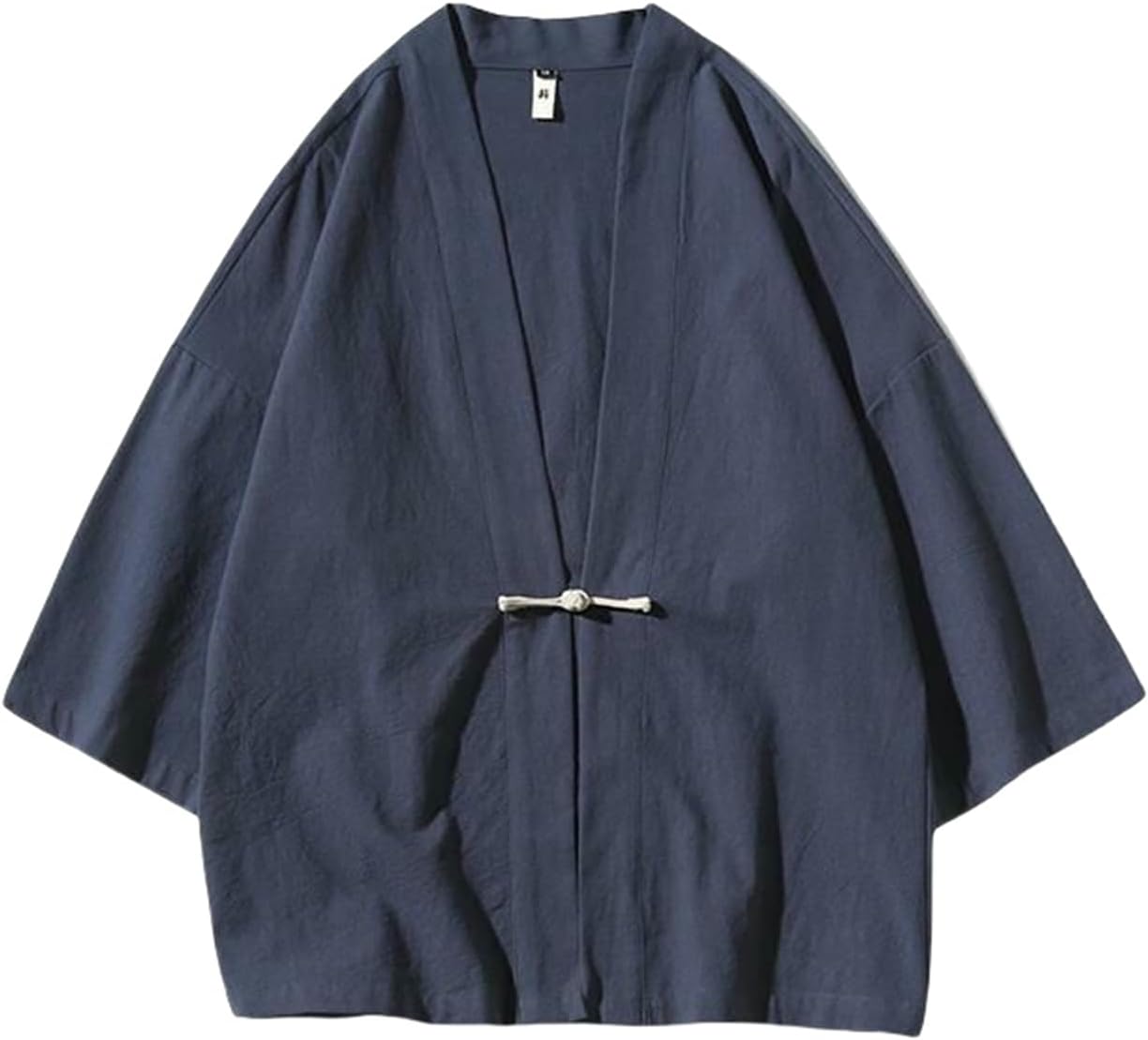 Men's Summer Chinese Style Hanfu Tang Suit Solid Color Frog Button Open Front Shirt