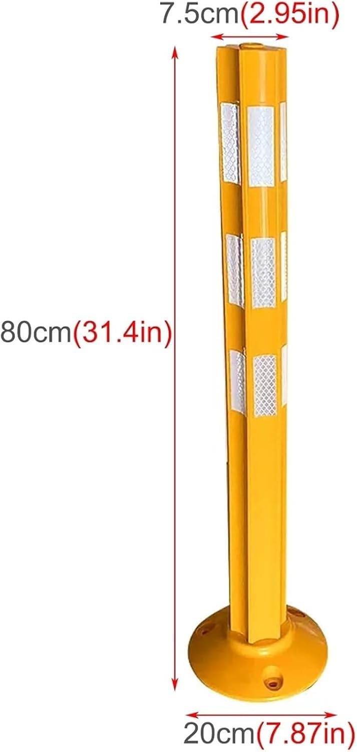 Conos Reflectantes de Seguridad Vial, 2 Postes delimitadores de plástico con Collares Reflectantes para Garaje doméstico, decoración de Calles, Zonas sensibles al tráfico,