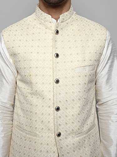 Image of Uri and MacKenzie Men's Silk Blend Kurta Pajama with Designer Ethnic Nehru Jacket /Modi Jacket