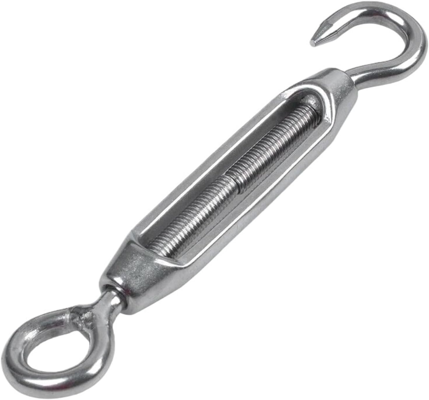 Boat Stainless Steel Hook & Eye Turnbuckle Wire Rope Tension Screw Connector Spring Metal Adjust Chain Rigging M4 M5 M6 M8 M10